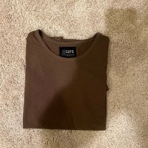 Cuts Short Sleeve Tee Brown L